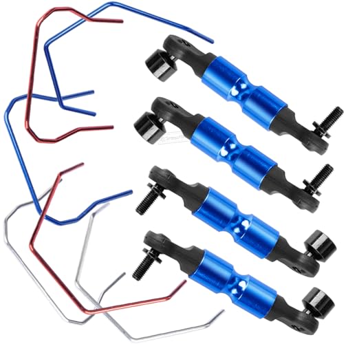 RC Front Rear Wide Sway Bar Kit Upgrades Part for 1/10 Slash Rustler,Stampede,Rally 4x4 4WD RC Car,Alloy Aluminum Front & Rear Wide Sway Bar Kit Hops Up