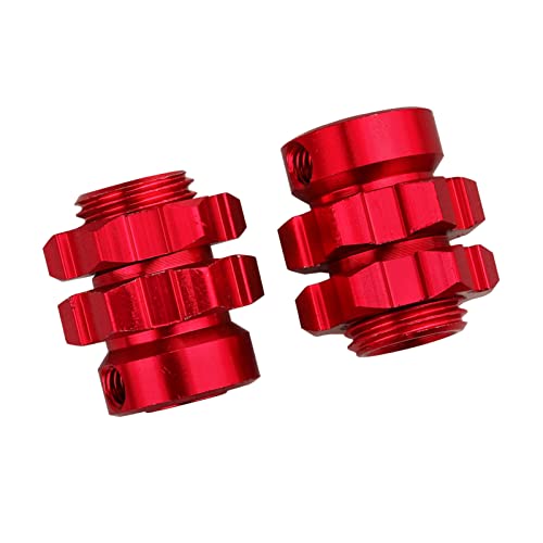 Aluminum 17mm Hex Wheel Hub Adapters for 1/10 Traxxas Summit Losi Baja Rey (Set of 4) (Red) - color: Red
