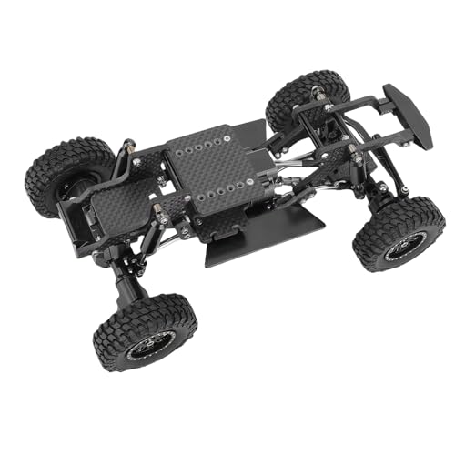 Asixxsix RC Crawler Chassis Frame Kit, Lightweight Strong Modular Design RC Upgrade Parts, Composite Material Chassis Frame Kit with Easy Installation for Ascent 18 1/18 Crawler (Black) - color: Black