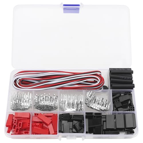 50 Sets Servo Plug Male Female Connector Crimp Pin Cable Kit Compatible with JST Futaba JR Style Plugs Hitec Spektrum for RC Car Drone Boat DIY