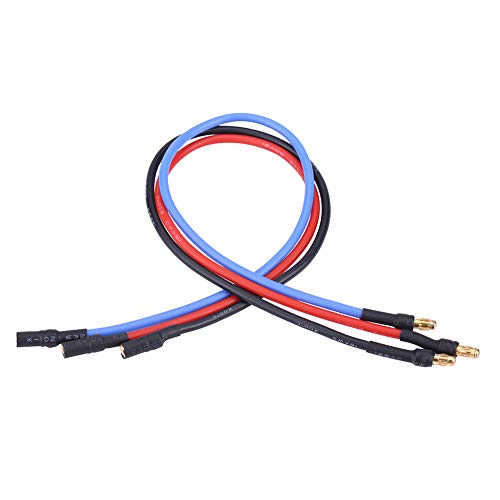RC Extension Cable Set, 16AWG Silicone, 3.5mm Banana Connector, Red Black Blue, 11.8 Inch, 3-Piece ESC Motor Cables
