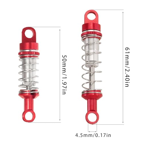 for MN 82 82s 82Pro LC79 Oil Filled Shocks All Metal Set RC Car Upgrade Modification Accessories Repair Parts Rc Parts - color: Silver