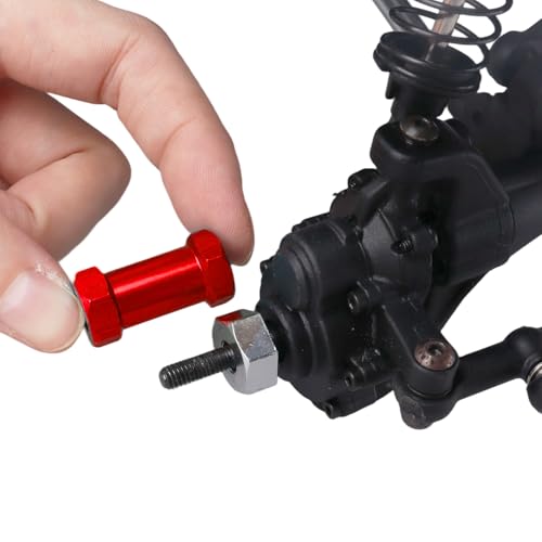 4-Pack HobbyPark RC Wheel Spacers 12mm Hex Drive Hubs Combiner Coupler Aluminum 25mm Offset Extension for 1/10 RC Crawler Car Parts (Red) - color: Red, size: 25mm Length