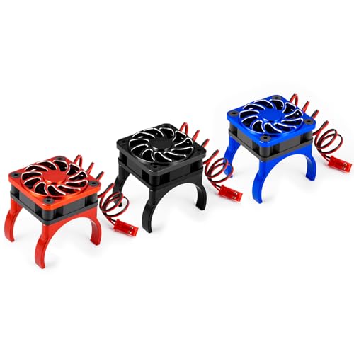LSG ESC Heat Sink Cooling Fan for Tra-xxas 1/16 Mini Maxx/Slash XRT VXL 3S | Aluminum Alloy 1/8 Jato 2S 4S RC Car Upgrade Parts - Blue - color: Blue