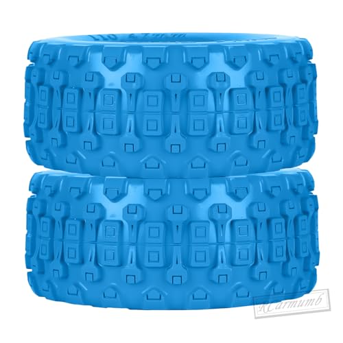 RC 1/10 Short Course Tires with 12MM 14MM 17MM Hex Compatible with Arrm a Senton,Axia1,Slash 2WD/4×4 4WD,Red cat, RC 4WD,Heavy Duty High Grip Rubber Tires w/Plastic Wheels,Blue&Green - color: Blue&green(4pcs)