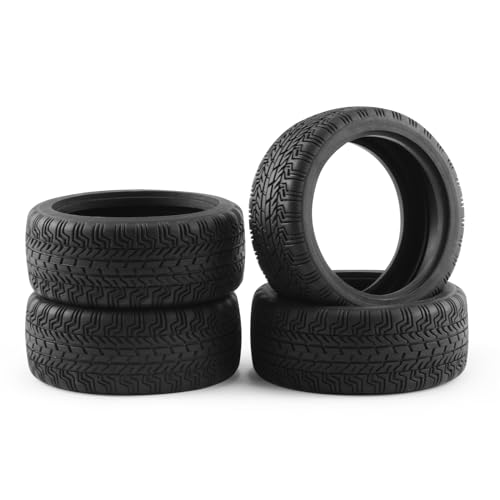 4 PCS Soft Rubber Tires with Foam Insert for 1/10 1/12 Traxxas HSP HPI Tamiya TT02 Touring Drift Rally Car 65mm RC On-Road Tires - style: 4PC