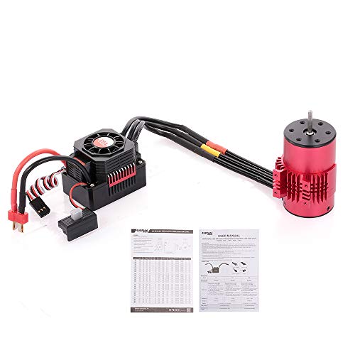 GoolRC Surpass Hobby 3660 Brushless Motor and ESC Combo, 2600KV Brushless Motor and 60A ESC for 1/10 Scale RC Car Truck Indispensable Accessory for Modification Enthusiasts