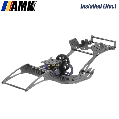 AMK Overdrive 30% Metal Differential Gearbox with POM Skid Plate for 1/10 Scale LCG Transmission, Compatible with RC Crawler Axial SCX10, Capra, Element, Gspeed, and DIY Chassis (Purple) - color: Purple