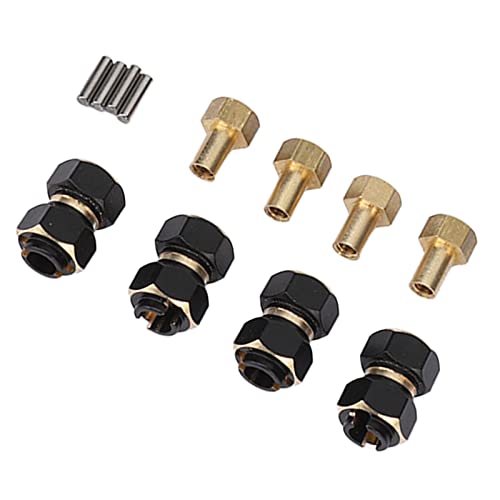 AYNEFY 10mm Brass Wheels Hex Hub Extension, Solid Brass Hex Drive Adapter 4PCS, 7mm Dia 3.5mm Center Aperture, Stable Fit for 1 18 RC Crawler Upgrade