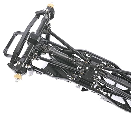Aluminum Complete Frame Chassis Assembled kit for 1/24 SCX24 AXI00001 C10 RC Crawler Car Upgrades (Black) - color: Black