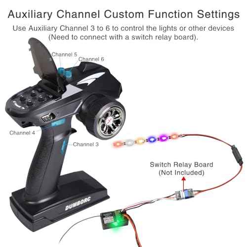 ATA HOBBY DUMBORC 2Pcs X6FG(Built in Gyro) 6 Channels 2.4GHz RC Receiver | For DUMBORC X6, X6PM-350 Transmitter, RC Car, Boat, Tank, Drifting Car - style: 2 Pcs-X6FG(Built in Gyro)