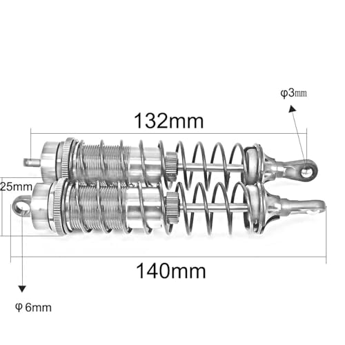 RC Repair Parts Compatible with Hpi for Up 1/8 RC for Buggy Truck Crawler Upgrades Parts Aluminum Adjustable Shock Absorber Damper(Gray) - size: Gray