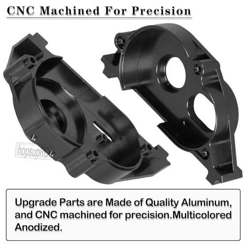 Center Gearbox Transmission Case Upgrades Part for1/8 Mojave 4X4 4S BLX,Aluminum Gearbox Differential Housings Hops Up,Black - color: Black