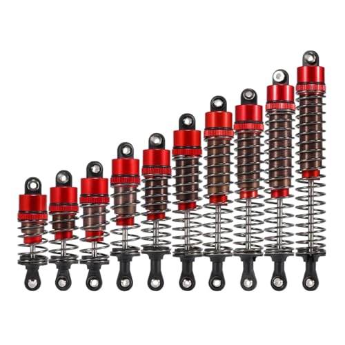 1/10 RC Oil Leakproof Shocks,2Pcs Adjustable Oil Filled Shocks 52mm-120mm for 1/10 RC Buggy Truggy On Road Touring Drift Cars Monster Trucks Upgrade Parts (2PCS 110mm Red) - color: 2PCS 110mm Red