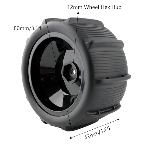 1:14 Paddles Buggy Tires Hex 12mm Wheels for Snow Sand 1:14 14301 14302 H14MK JC14EP HP141S HP141 14209 14210 RC Car(4 Pieces) - color: 4pcs, size: 1:14