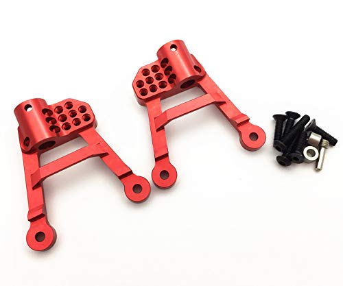 TREAL SCX10 II Shock Towers Aluminum Rear Shock Towers Shock Hoops for Axial SCX10 2 90046 90047 1/10 Scale Crawlers Truck Upgrades (Red) - color: Red