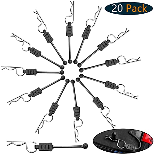RC Body Clips with Pull Tabs for 1/10 1/12 1/14 Arrma Axial SCX10 Redcat Tamiya HSP Himoto, 20-Pack (Silver)