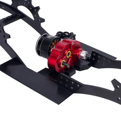 Aluminum Lightweight Gearbox OD-3 Overdrive Transmission for 1/10 RC Crawler Car Axial SCX10 II VS4-10 LCG Chassis Straight Axle (Red) - color: Red