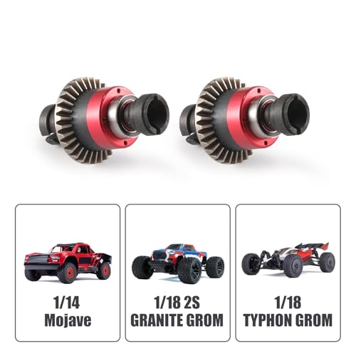Assembled Differential for 1/18 Granite GROM 1/14 Mojave,CVD Shaft Dogbone CVD Joint Universal Axle Set,Accessories for ARRMA 1/18 2S Granite Granite GROM (RED&Black) - color: J-036