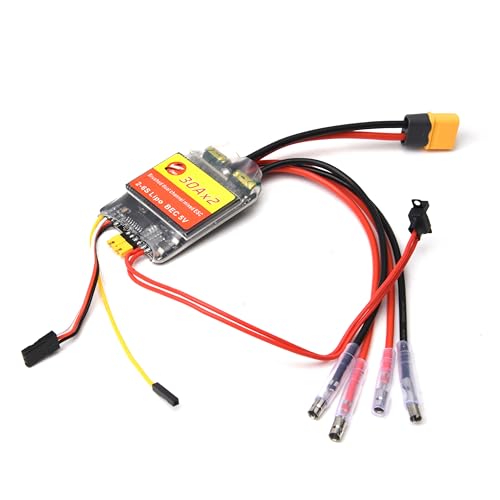30A Bidirectional Brushed ESC 2-6S RC 30Ax2 Mixed Control ESC | Dual Way Electric Speed Controller for RC Tank Speed Difference Boat RC Cars Tracked Vehicles