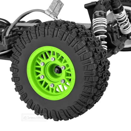 RC Wheels and Tires Truck Tires Short Course Tires for 1/10 Scale Car Arrm a Senton,Slash 2WD 4×4,Axia1,Rc 4wd,Red cat,Plastic Wheels Rubber Tires,4pcs,Green - color: Green(4pcs)