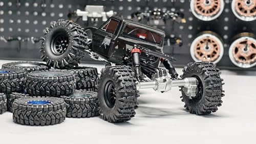 MEUS RACING Ascent 18 Axle Housing with Diff Covers and Steering Knuckles for for Redcat Ascent-18 Apex Upgrades 1/18 RC Crawler (Black) - color: Black