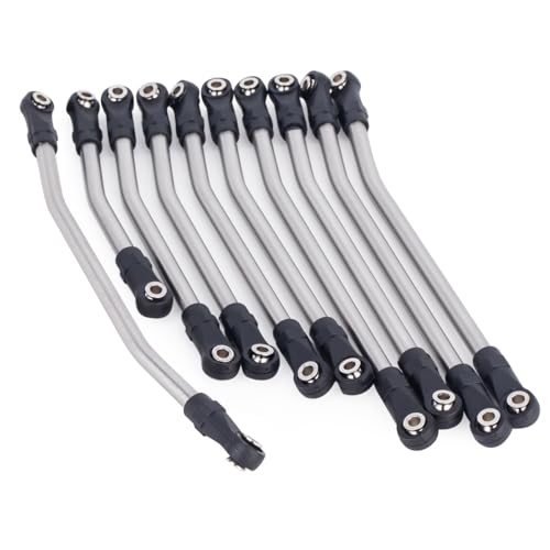 10pcs Stainless Steel Link Rod Linkage 324mm Wheelbase for 1/10 Scale TRX4 RC Crawler Car Upgrade Parts