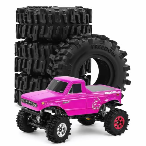 0.7" Swamp Claw Tires 40x16mm for 1/30 Axial SCX30 1/32 Redcat Ascent-32 RC Crawler – Super Soft Sticky Rubber, Easy Mount, Foam Insert (4pcs) - color: Black a