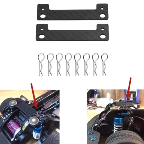 Rc Toys Accessories for Tamiya for TT02 for TT01 1/10 Carbon Fiber Body Posts Magnet Fixed Mount Bracket with Clips RC Car Upgrade Accessory