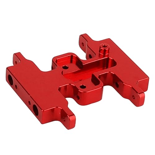 Aluminum Alloy Skid Plate Transmission Bottom Mount for Axial SCX24 C10 JLU Deadbolt Gladiator Bronco 1/24 Crawler Upgrade Parts (red) - color: Red