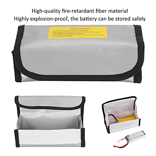 01 Lithium Battery Safe Bag, Fire Retardant LiPo Battery Bag Fireproof Materials Highly Explosion‑Proof Safety for Various Aircraft Batteries for Outdoor
