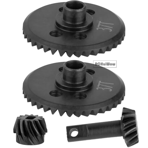 RC 13-37T Differential Gear Assembly Upgrades Part for 1/10 4x4 Slash Rustler Stampede Hoss Slayer T-MAXX XO-01 Summit Revo,Steel Front Rear Gearbox Helical Gears