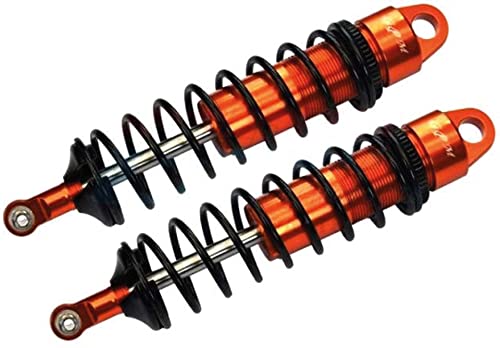 GPM 2Pc Set Upgrades Aluminum 6061-T6 Front Adjustable Spring Dampers 128MM with 6MM Shaft for 1/8 4WD Sledge Monster Truck (95076-4) RC Cars (Orange)