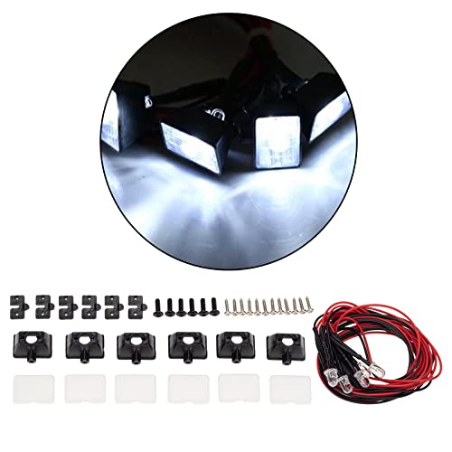 Enhance Your RC car with This Super Bright LED Roof Lamp Kit and Authentic, Perfect for AXAIL SCX10 TRX6 TRX4 90046 D90 110 1/10 RC Car. for Night Racing - 6 Lights - color: 6 Lights