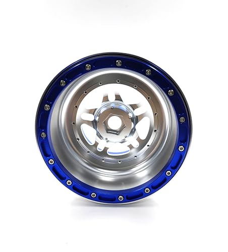 CNC aluminum bead lock wheel For LOSI Super Baja Rey 2.0 1/6 1pcs (silver+blue) - color: silver+blue