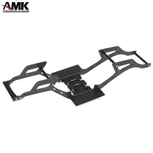 AMK Aluminum Alloy 1/10 Crawler Bumper Mount with Chassis Reinforcement Bar for LCG Frame Axial SCX10 Upgrades Element Enduro(Bumper Set) - color: Bumper Set