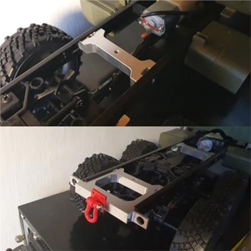 RC Spare Part Compatible with WPL B14 B24 B16 B36 C14 C24 1/16 RC Car Truck Upgrade Parts Accessories Metal Beam + Rear Bumper with Tow Hook