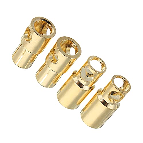 10 Pairs Gold-Plated 8MM 8.0MM Banana Plug Bullet Male and Female Connector Adapter for RC Lipo Battery ESC Motors (8.0MM) - size: 10Pairs 8.0MM