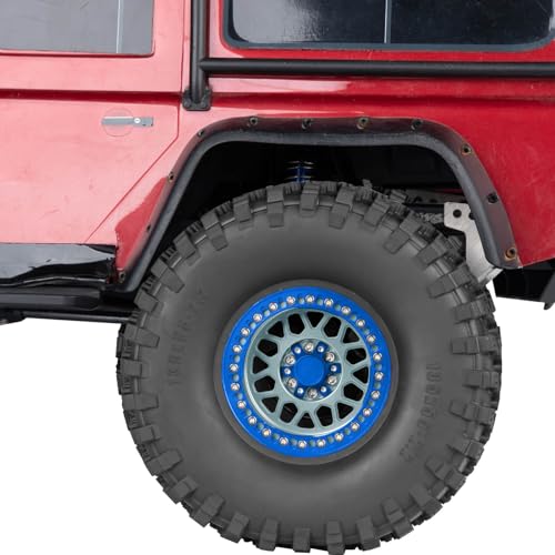 2.2 RC Wheels for 1/10 SCX10 90046 AXI03007 TRX4 TRX6 VS4-10 Gen7 Gen8 MST CFX D90,Aluminium RC Truck Tires Highway Tires 2.2" RC Wheels 2.2 Beadlock Wheel Rim RC Tires (135 * 55MM),Titanium - color: Titanium/4pcs