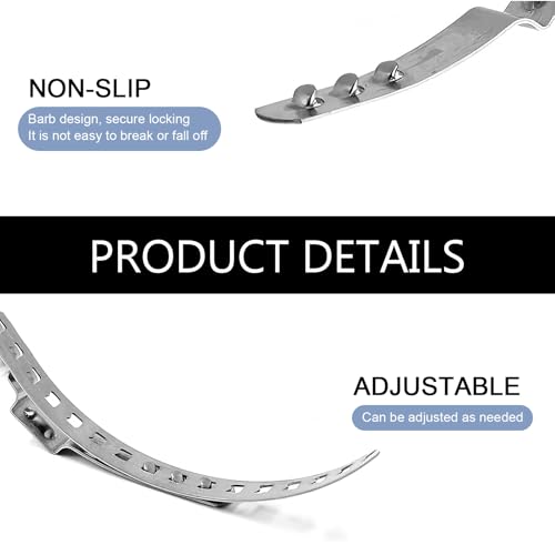 5 Set CV Boot Clamps, Auto CV Joint Boot Clamps Kit Stainless Steel Adjustable, Drive Shaft Single Ear Boot Clamp Replacement, Universal for Cars, Trucks, SUVs (Silver)