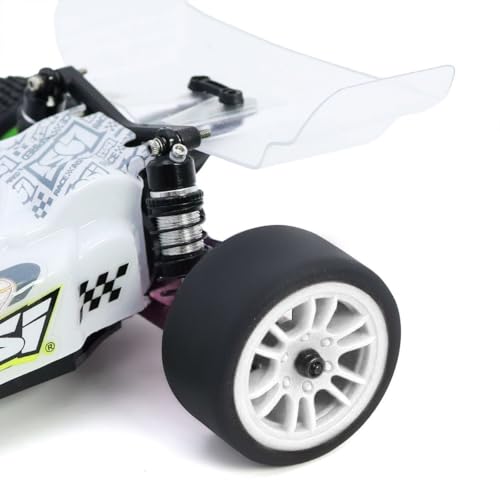4PCS Finished Flat Running Drift Tires and Wheels 7MM Hexagon for 1/24 Losi Micro B Upgrades and 1/28 Losi Micro T Upgrades (b White) - color: B White