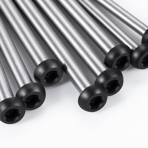 Polished Steel Lock-nut Style Hinge-Pin Threaded Hinge Pins Set Compatible with for 1/10 Traxxa Slash 2WD Hoss Rustler VXL Stampede RC Truck