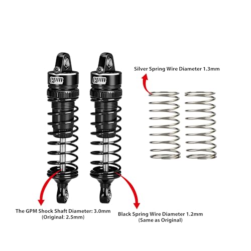 GPM Aluminum Front Shock Absorbers 62mm (2PCS) for Arrma 1/16 Mini Kraton 3S Oil Filled RC Shocks Upgrade Replacement Parts (Silver) - color: Silver