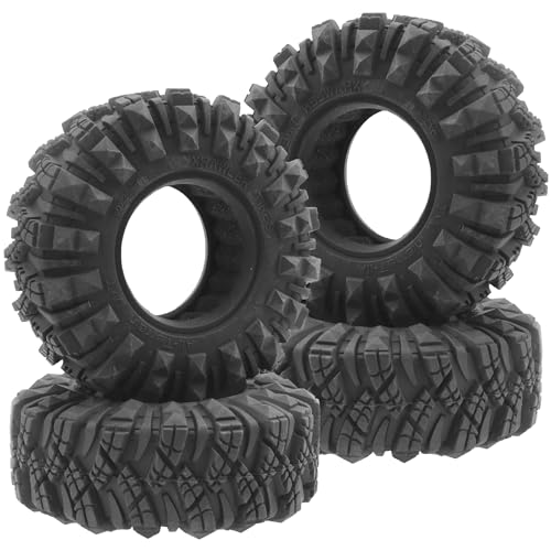 ShareGoo1.9 inch RC 1.9 Crawler Tires Rubber Mud Tires OD 110mm Tyre Compatible with Axial SCX10 90046 Redcat Gen8 RC4WD D90 TF2 MST 1/10 RC Crawler Fit 1.9 Beadlock Wheel Rims