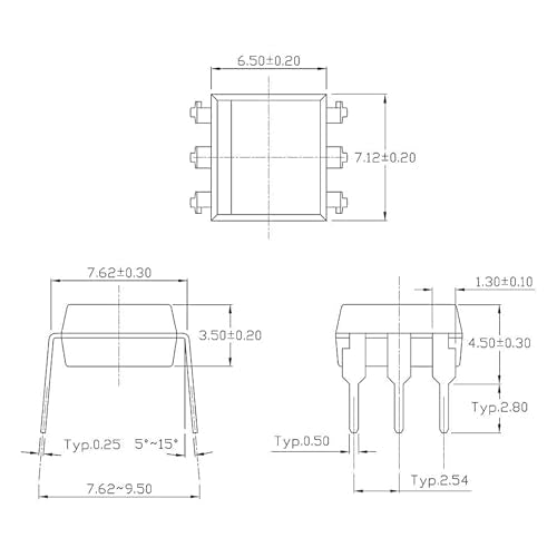 4N35 Optocoupler DIP-6 4N35M 4N35SM 4N35SVM 4N35SR2M High Speed Logic Output Optocouplers Transistor 6-Pin (Pack of 10pcs) - style: 4N35