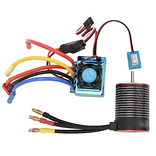 3650 Brushless Motor 120A ESC Combo, Professional Rotor Poles RC Brushless Motor ESC Set High Torsion for RC Car (5200KV)