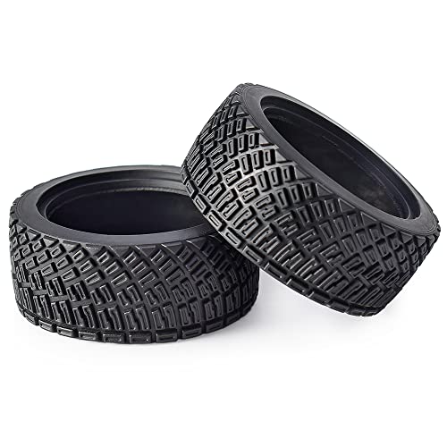 4PCS 65mm RC Rally Car Rubber Tires and 6-Spokes Wheel Rims 12mm Hex Compatible with 1/10 RC On-Road Rally Racing Car HSP Tamiya Sakura HPI WR8 HSP TT02 WLtoys (Blue) - color: Blue