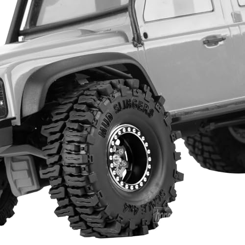 RC 1.0 Beadlock Truck Tires for 1/18 1/24 Trx4m SCX24 RC Crawler,RC Wheels Tires.Aluminum 1.0‘’ Beadlock Wheel Rim&1.0in Tires Tyres.Black(4PCS) - color: Bb-black