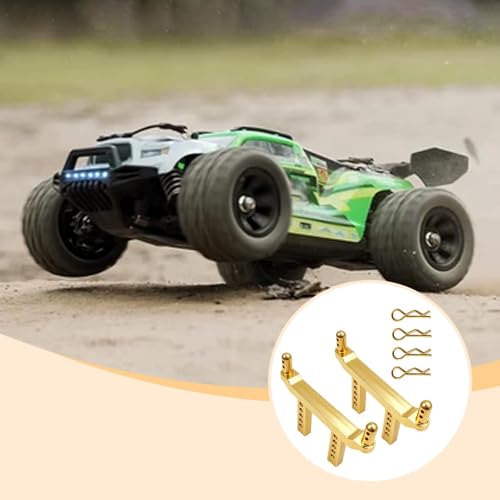2 Pieces of 1/16 Scale RC Body Post Mounting Kit, Replacement Body Shell for Model 16101 16103, Modified DIY, Gold - color: Gold
