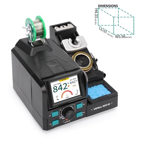 YIHUA 982D SE 200W Micro Soldering Kit with Precision Soldering Iron Station with 11 Soldering Tips, Lead-Free Solder, Auto Temperature Calibration Function
